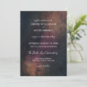 Nova Night Sky Wedding Einladung (Stehend Vorderseite)