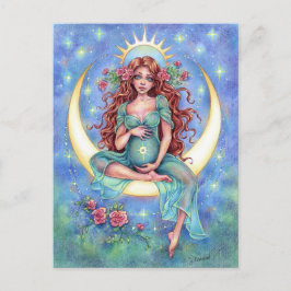 Nova Postcard New Baby Moon Mother Postkarte