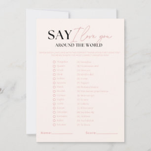 Nova Say I Love You Around The World Braut-Spiel  Einladung