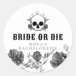 NOVA Schädelbrücke oder Die Til Death Bachelorette Runder Aufkleber