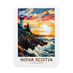 Nova Scotia Canada Lighthouse Travel Art Vintag Magnet