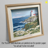 Nova Scotia Canada Paper Collage Diorama Poster