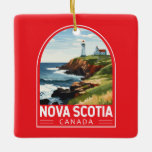 Nova Scotia Canada Travel Art Vintag Keramikornament<br><div class="desc">Nova Scotia retro Vektor Reise Design. Nova Scotia ist fast vollständig von Wasser umgeben und ist Zuhause zu über 13.000 km Küste,  Tausenden von Seen,  üppigen Tälern,  vier UNESCO-Welterbestätten,  den höchsten Gezeiten und Walen der Welt!</div>