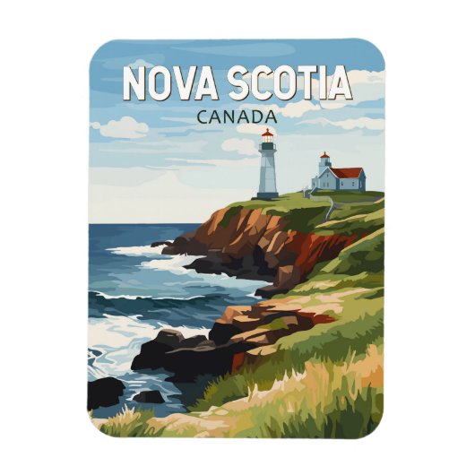 Nova Scotia Canada Travel Art Vintag Magnet (Vertikal)