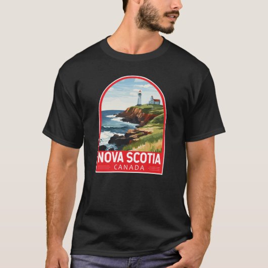 Nova Scotia Canada Travel Art Vintag T-Shirt (Vorderseite)