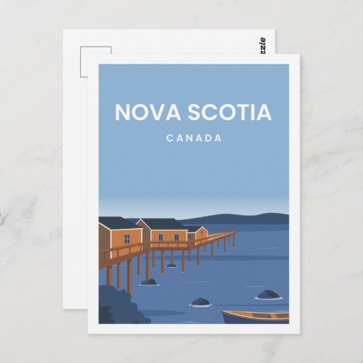 Nova Scotia Canada Travel Place Illustration Postkarte (Vorne/Hinten)