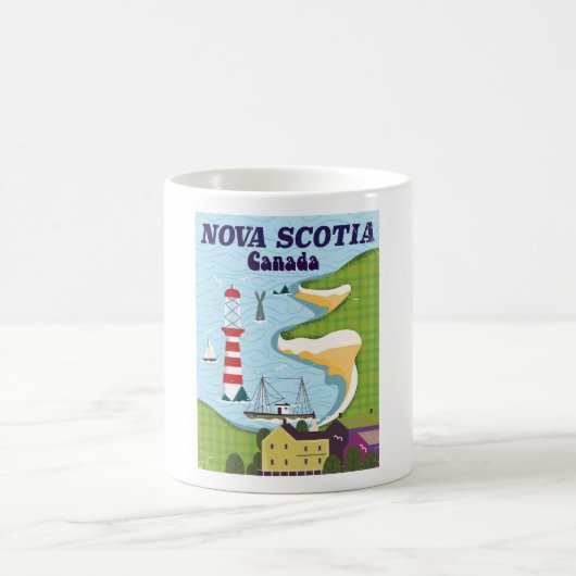 Nova Scotia Canada Vintage Travel Poster Kaffeetasse (Mittel)