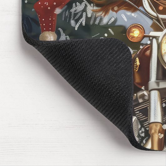 Nova Scotia Dog Riding Motorrad Weihnachten Mousepad (Ecke)