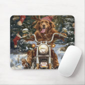 Nova Scotia Dog Riding Motorrad Weihnachten Mousepad (Mit Mouse)