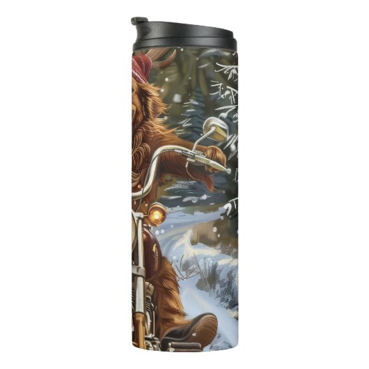 Nova Scotia Dog Riding Motorrad Weihnachten Thermosbecher (Nach rechts gedreht)