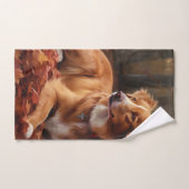 Nova Scotia Duck Terrier im Herbst Leaves Fall Badhandtuch Set (Handtuch)
