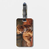 Nova Scotia Duck Terrier im Herbst Leaves Fall Gepäckanhänger (Rückseite vertikal)