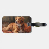 Nova Scotia Duck Terrier im Herbst Leaves Fall Gepäckanhänger (Rückseite horizontal)