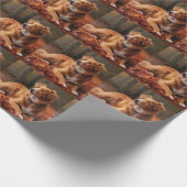 Nova Scotia Duck Terrier im Herbst Leaves Fall Geschenkpapier (Ecke)