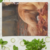 Nova Scotia Duck Terrier im Herbst Leaves Fall Geschirrtuch (Gefaltet)