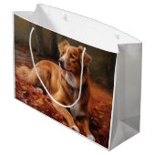 Nova Scotia Duck Terrier im Herbst Leaves Fall Große Geschenktüte (Rückseite Schrägansicht)