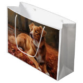 Nova Scotia Duck Terrier im Herbst Leaves Fall Große Geschenktüte (Vorderseite Schrägansicht)