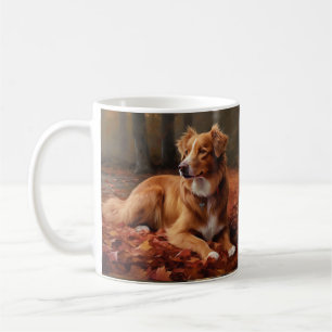 Nova Scotia Duck Terrier im Herbst Leaves Fall Kaffeetasse
