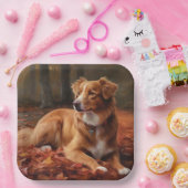 Nova Scotia Duck Terrier im Herbst Leaves Fall Pappteller (Party)