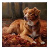 Nova Scotia Duck Terrier im Herbst Leaves Fall Poster (Vorderseite)