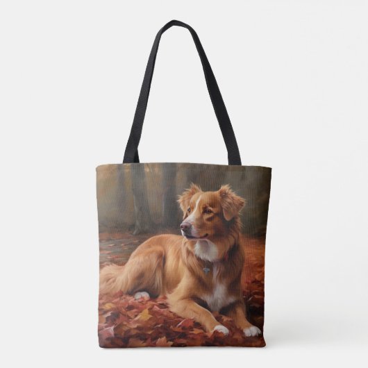 Nova Scotia Duck Terrier im Herbst Leaves Fall Tasche (Rückseite)