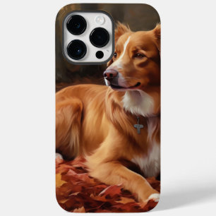 Nova Scotia Duck Terrier im Herbstlaub fällt Case-Mate iPhone 14 Pro Max Hülle
