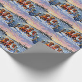 Nova Scotia Duck Toller Christmas Frozen Lake Geschenkpapier (Ecke)