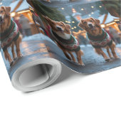 Nova Scotia Duck Toller Christmas Snow Holiday Geschenkpapier (Rolleneckpunkt)