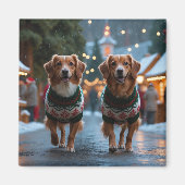 Nova Scotia Duck Toller Christmas Snow Holiday Magnet (Vorne)