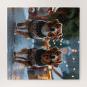 Nova Scotia Duck Toller Christmas Snow Holiday Puzzle (Horizontal)