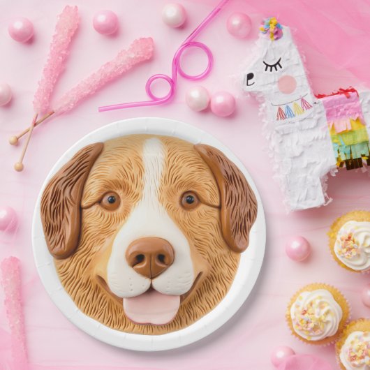 Nova Scotia Duck Toller Dog 3D Inspiriert Pappteller (Party)