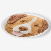 Nova Scotia Duck Toller Dog 3D Inspiriert Pappteller (Schrägansicht)