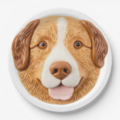 Nova Scotia Duck Toller Dog 3D Inspiriert Pappteller (Vorderseite)