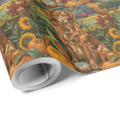 Nova Scotia Duck Toller Dog Herbst Erntedank Geschenkpapier (Rolleneckpunkt)