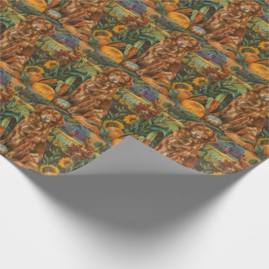 Nova Scotia Duck Toller Dog Herbst Erntedank Geschenkpapier (Ecke)