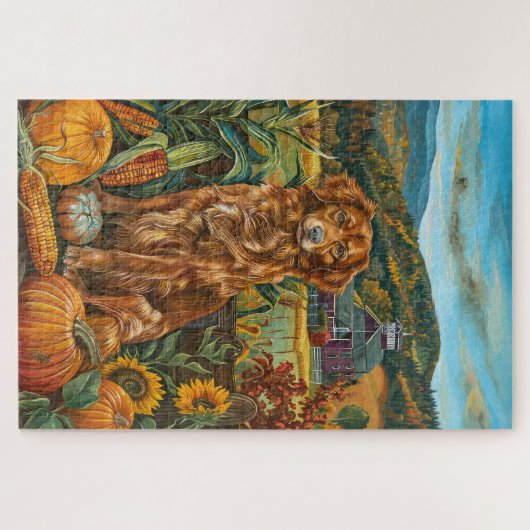 Nova Scotia Duck Toller Dog Herbst Erntedank Puzzle (Horizontal)