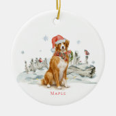 Nova Scotia Duck Toller Dog Monogram Keramik Ornament (Vorne)