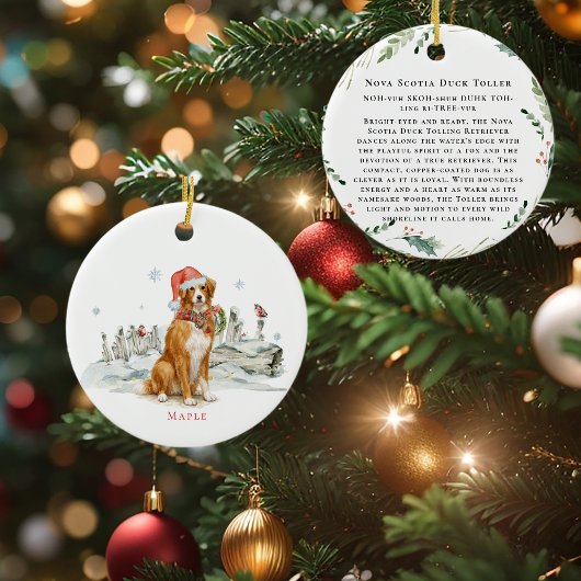 Nova Scotia Duck Toller Dog Monogram Keramik Ornament