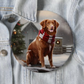 Nova Scotia Duck Toller Dog Schnee Weihnachten Button (Beispiel)