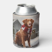 Nova Scotia Duck Toller Dog Schnee Weihnachten Dosenkühler (Kanne Vorderseite)