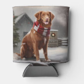 Nova Scotia Duck Toller Dog Schnee Weihnachten Dosenkühler (Vorderseite)