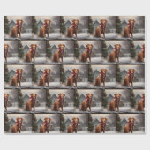 Nova Scotia Duck Toller Dog Schnee Weihnachten Geschenkpapier (Flach)