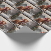 Nova Scotia Duck Toller Dog Schnee Weihnachten Geschenkpapier (Ecke)