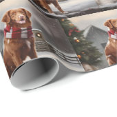 Nova Scotia Duck Toller Dog Schnee Weihnachten Geschenkpapier (Rolleneckpunkt)