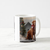 Nova Scotia Duck Toller Dog Schnee Weihnachten Kaffeetasse (VorderseiteRechts)