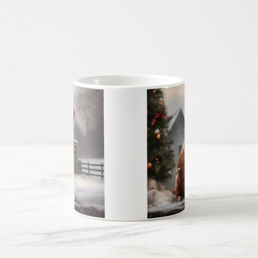 Nova Scotia Duck Toller Dog Schnee Weihnachten Kaffeetasse (Mittel)