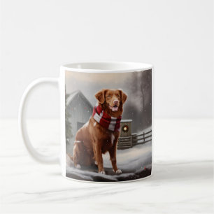 Nova Scotia Duck Toller Dog Schnee Weihnachten Kaffeetasse