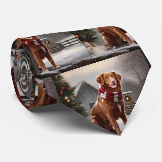 Nova Scotia Duck Toller Dog Schnee Weihnachten Krawatte (Gerollt)