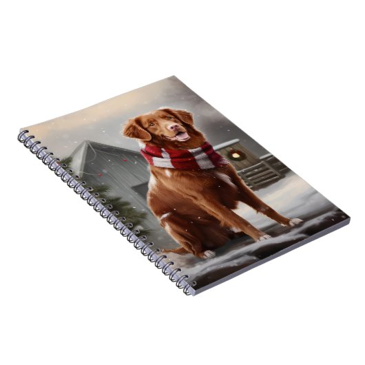 Nova Scotia Duck Toller Dog Schnee Weihnachten Notizblock (Rechte Seite)