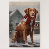 Nova Scotia Duck Toller Dog Schnee Weihnachten Puzzle (Vertikal)